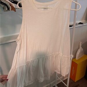 Mud Pie Orange Pink Sleeveless Boxy Tank Top